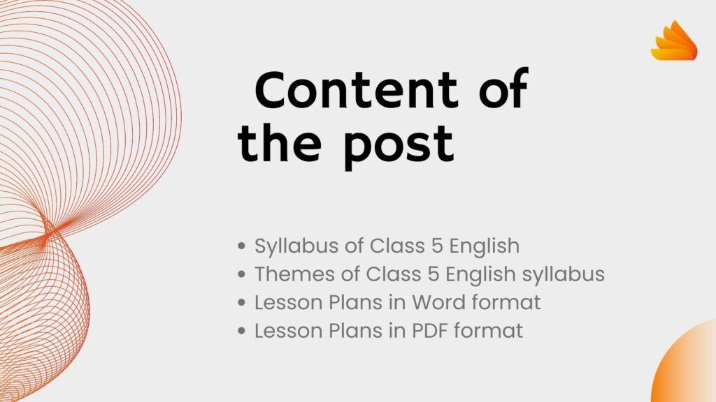 class 5 english lesson plans
