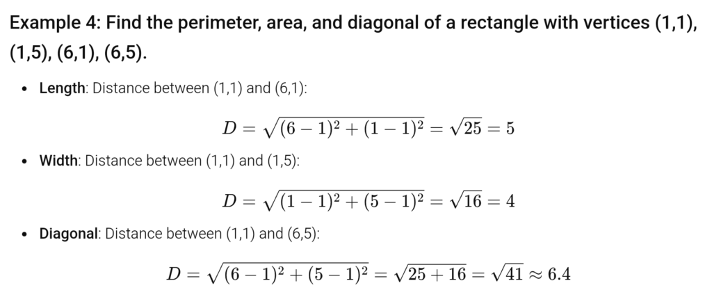 Distance between two given points