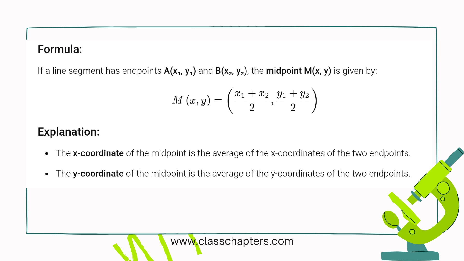 Midpoint Formula: A Grade 10 Math Adventure - class chapters