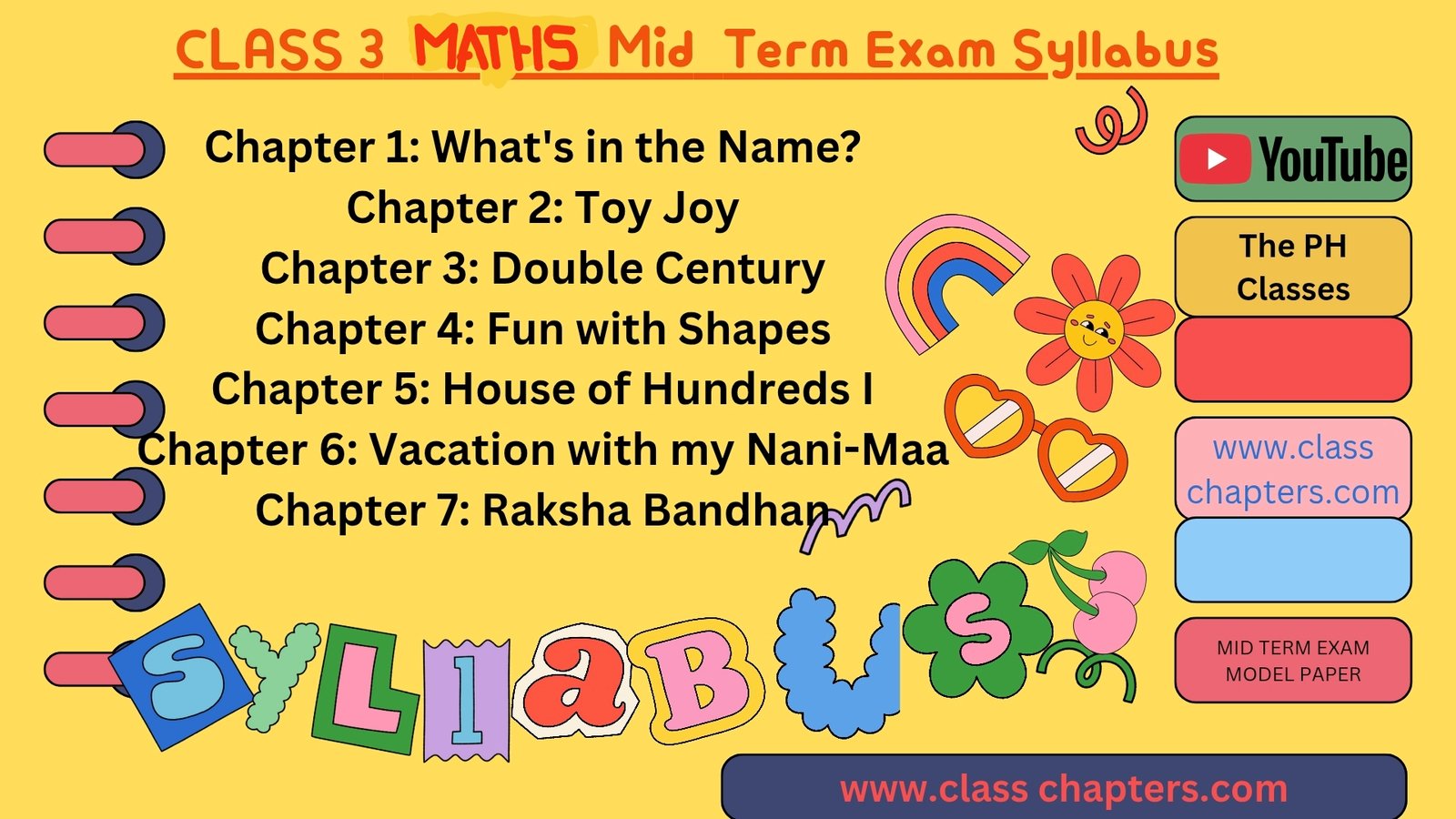 DOE Mid Term Exam Syllabus & Date Sheet 2025–26 - class chapters
