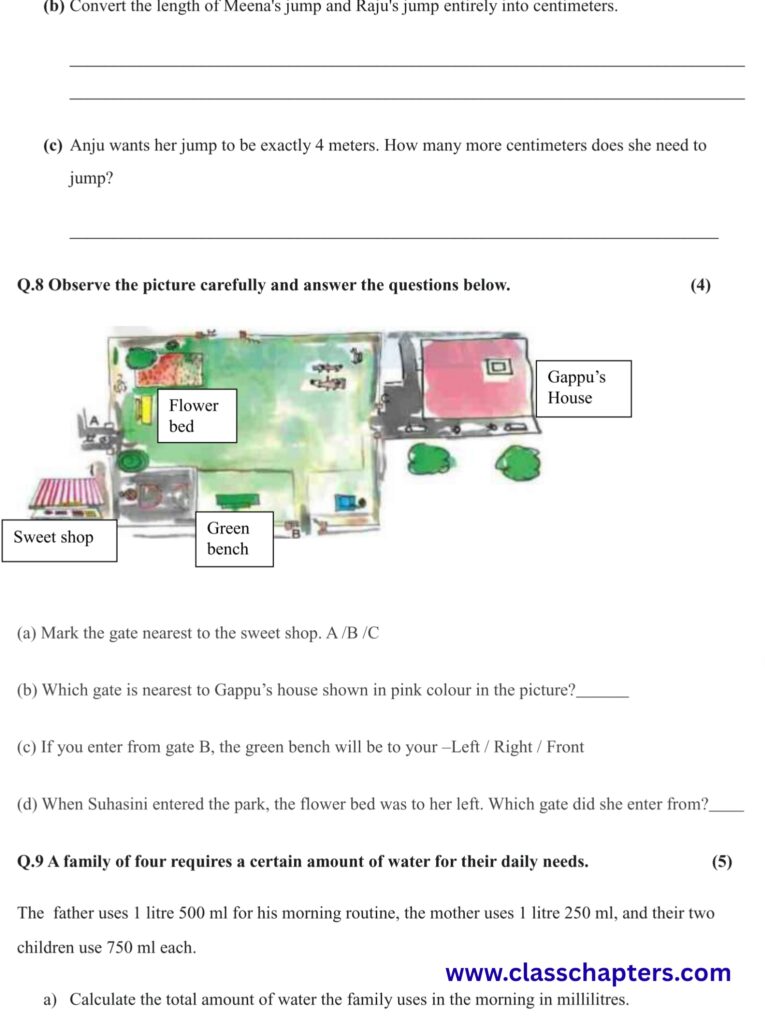 Class 4 Mathematics Mid Term Exam