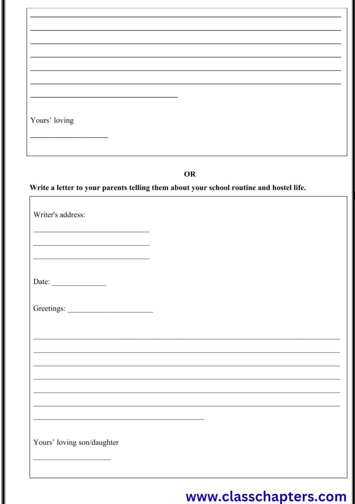 Class 5 English Mid Term Exam