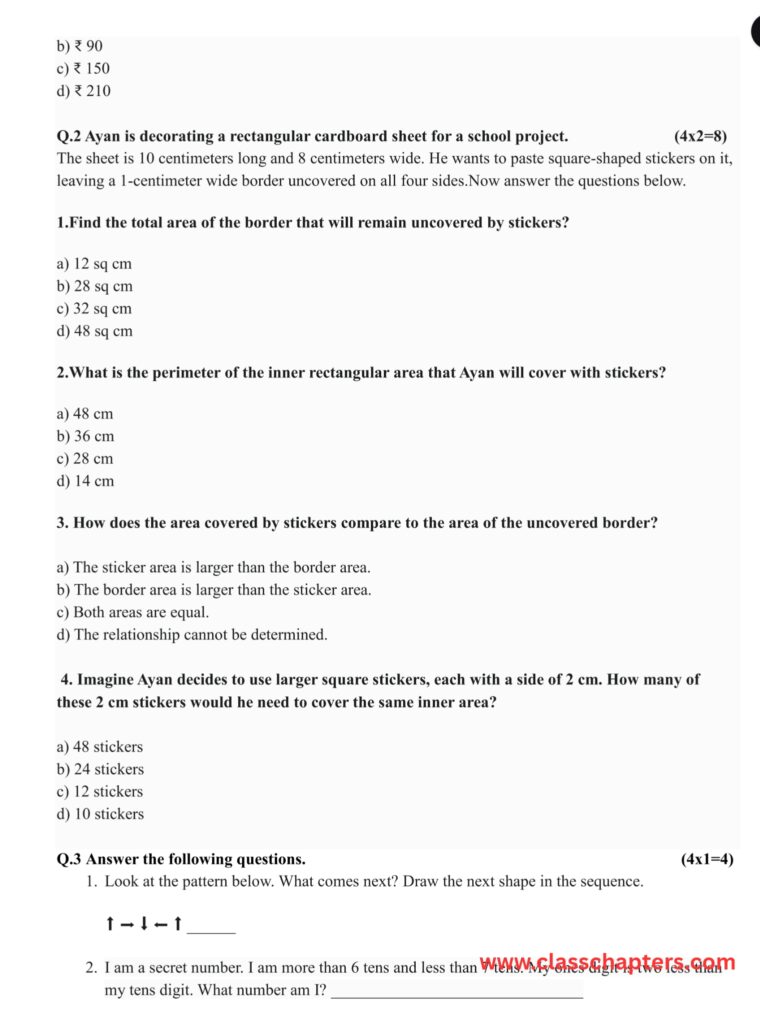 Class 5 Maths Mid Term Exam