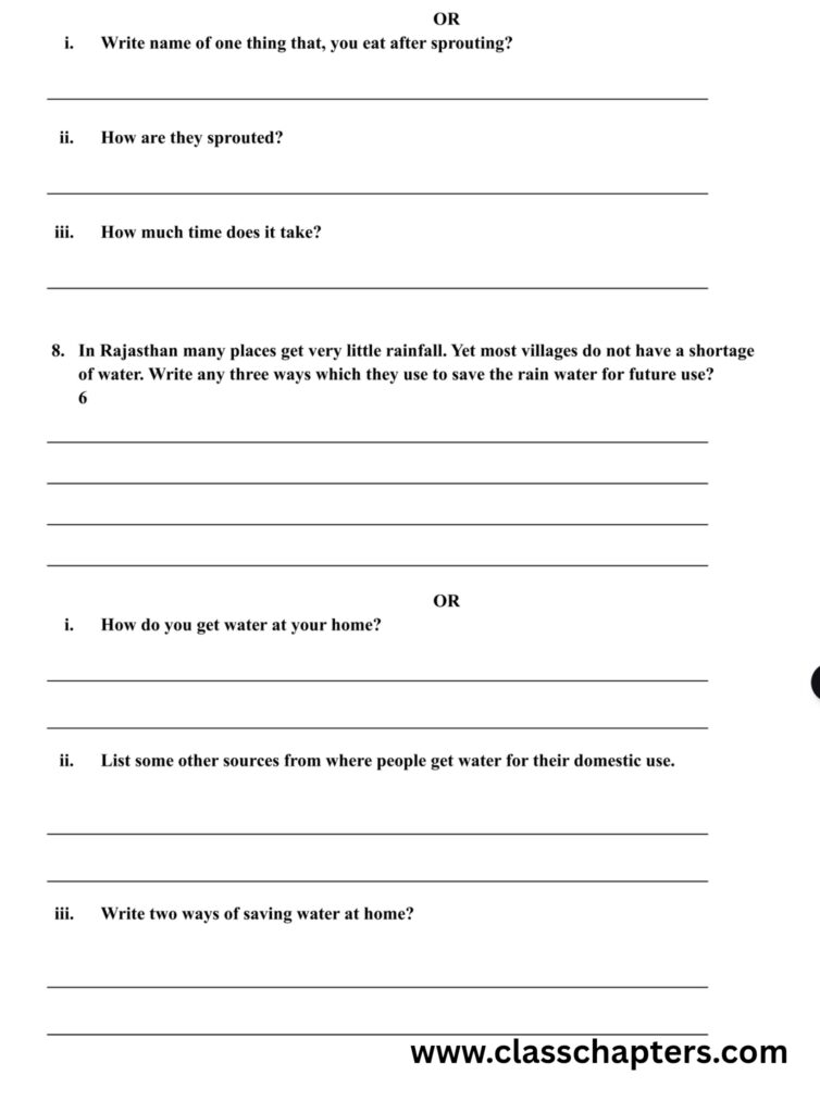 Class 5 EVS Mid Term Exam