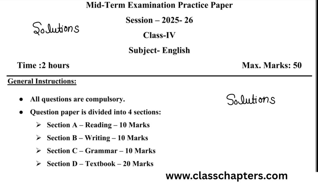 Class 4 English Mid Term