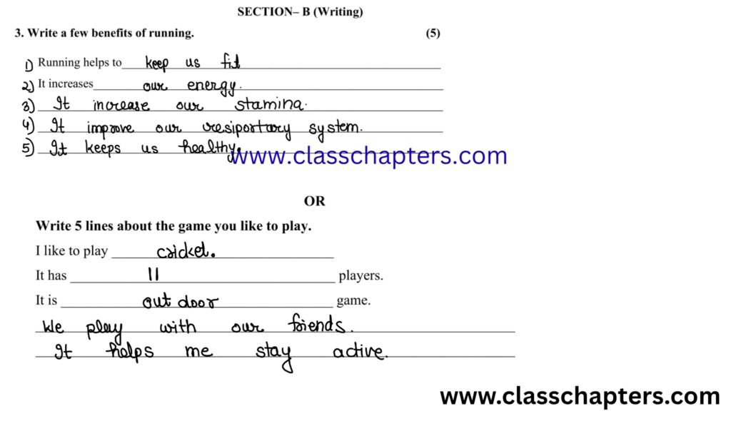 Class 4 English Mid Term Solution