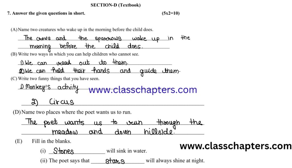 Class 4 English Mid Term